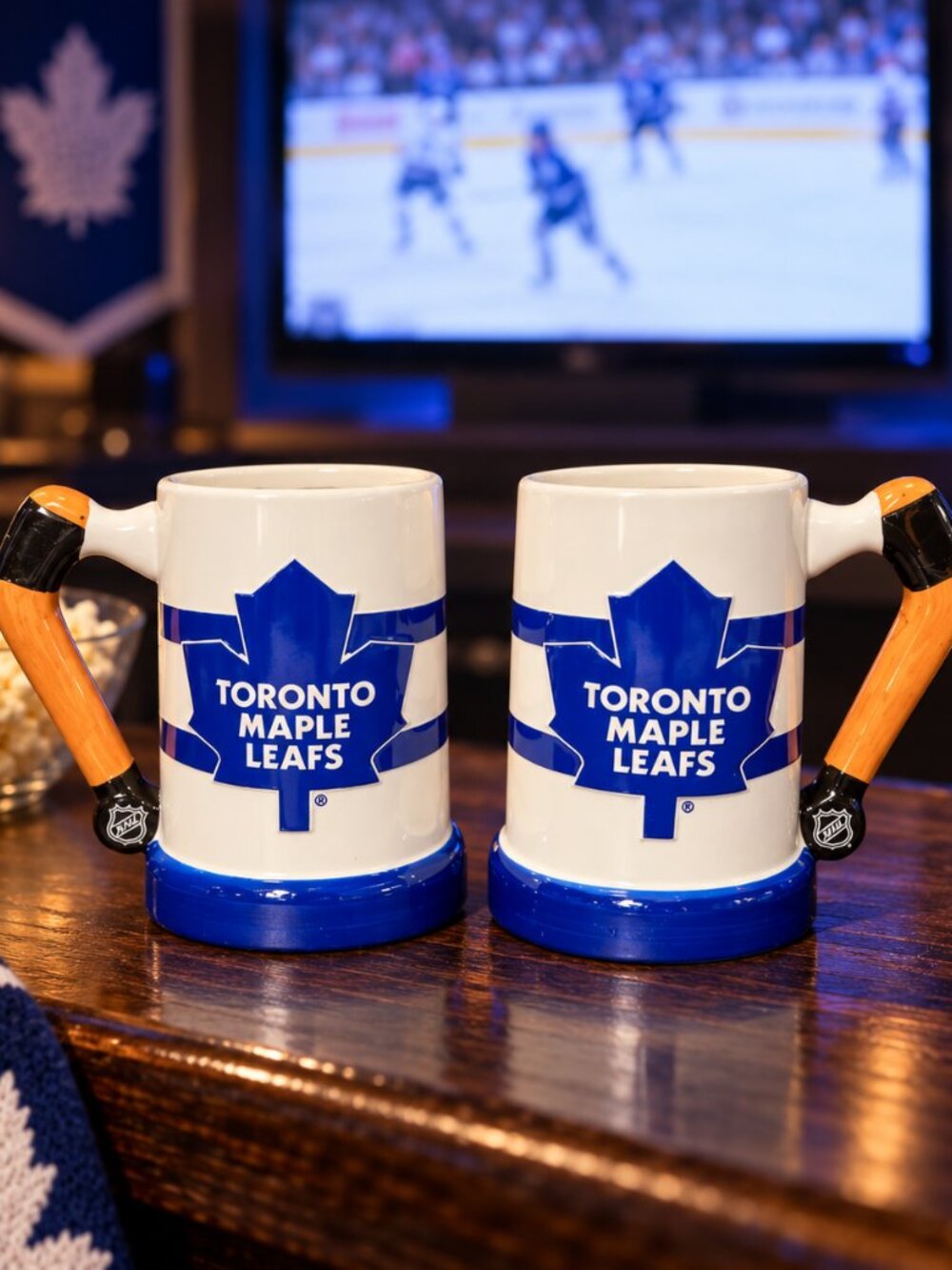 Toronto Maple Leafs NHL Hockey Stick Beer Steins Pair